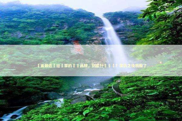 閨蜜最近瘋狂種草的這個品牌，到底什麼來頭？深扒之後我服了 新闻